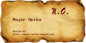 Major Opika névjegykártya